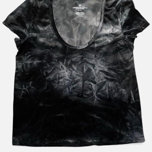 American Eagle Outfitters Tops - American Eagle Tie Dye Tee Black Gray Size M Soft Grunge Casual Top